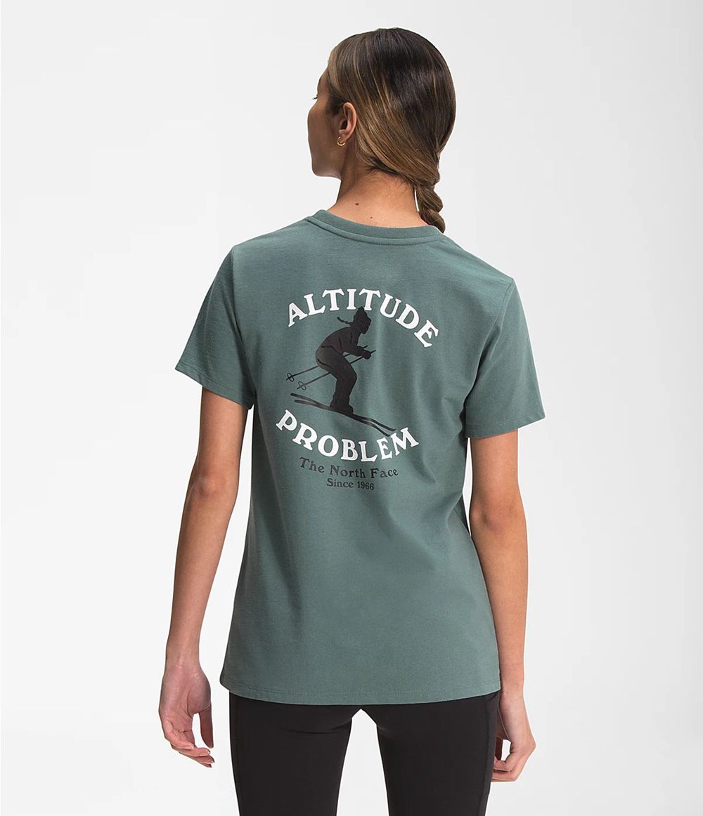 The North Face Kurzer Ärmel Altitude Problem T-Shirts Damen - Grün CH-270VFQN